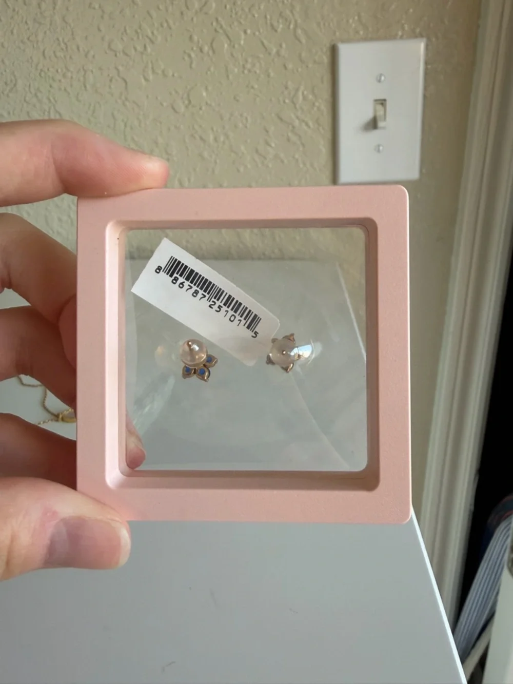 Alex and Ani Purple-Blue Crystal Flower Stud Earrings